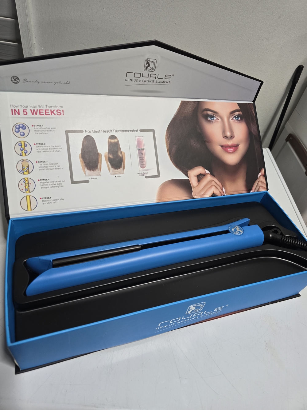 Royale Genius Heating Element Platinum Hair Straightener Pure Ceramic Plates